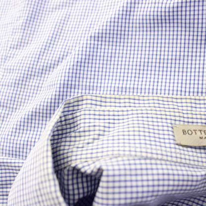Bottega Veneta Printed Checked Shirt Long Sleeve Check Pattern 41/16 Blue — view 6