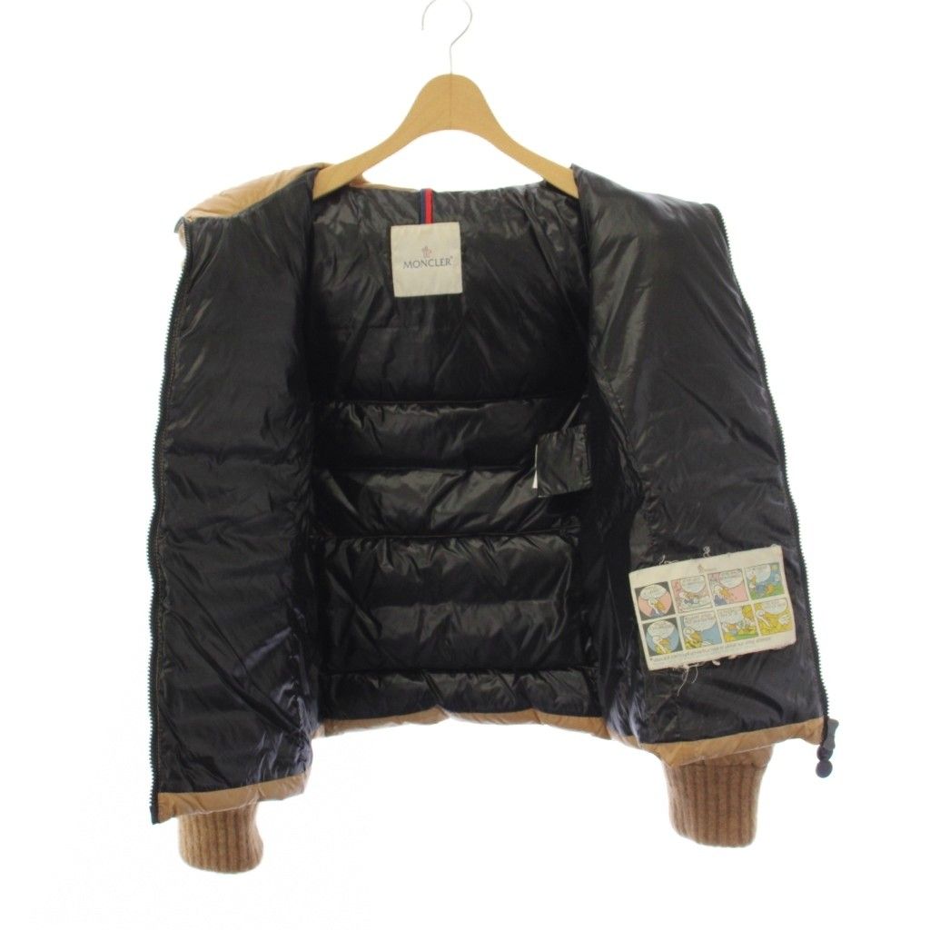 Moncler Lierre Down Jacket Volume Neck Short Brown 0 — view 4