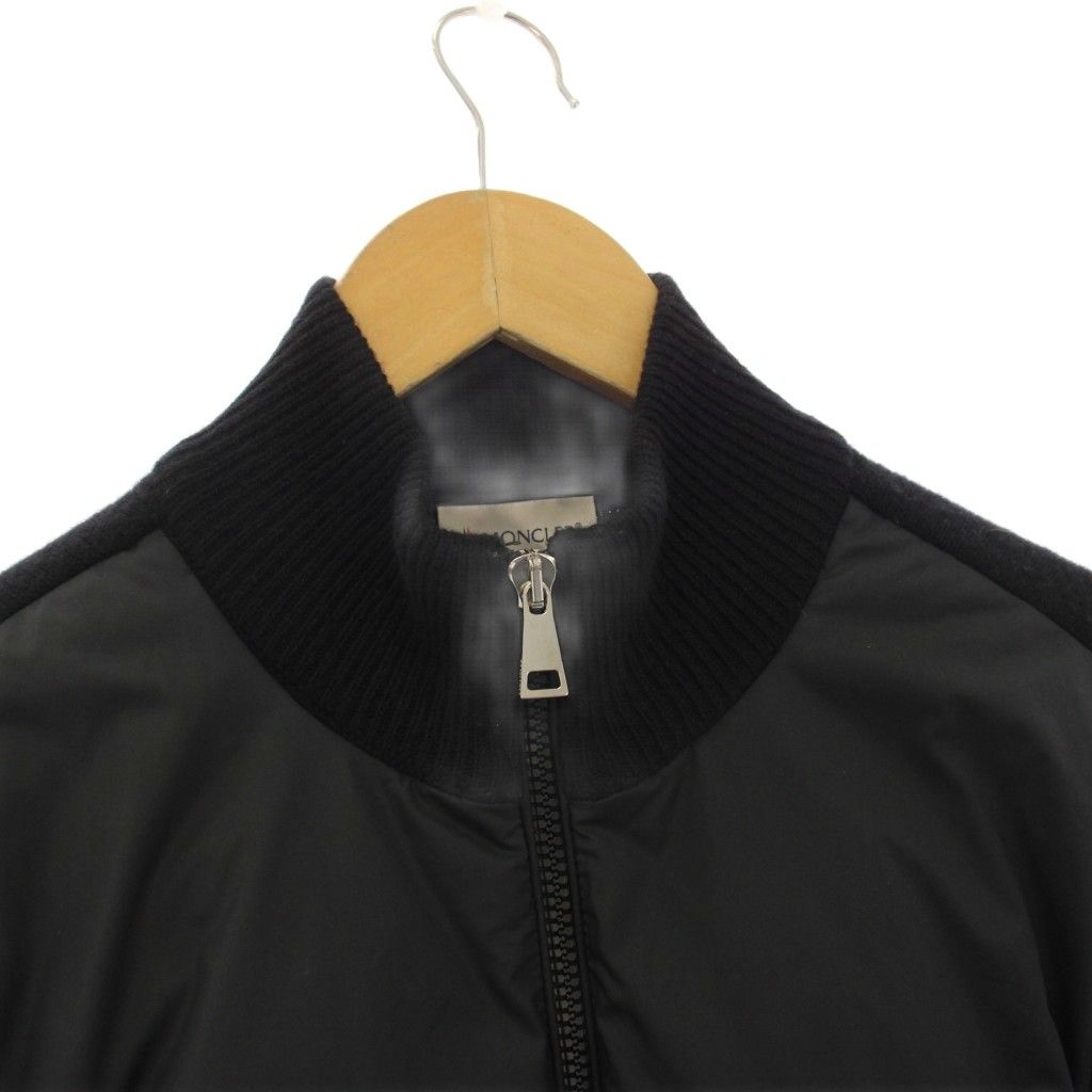 Moncler Cardigan Tricot Down Contrast Knit Long Sleeve Zip Up Black S — view 3