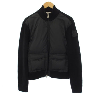 Moncler Cardigan Tricot Down Contrast Knit Long Sleeve Zip Up Black S