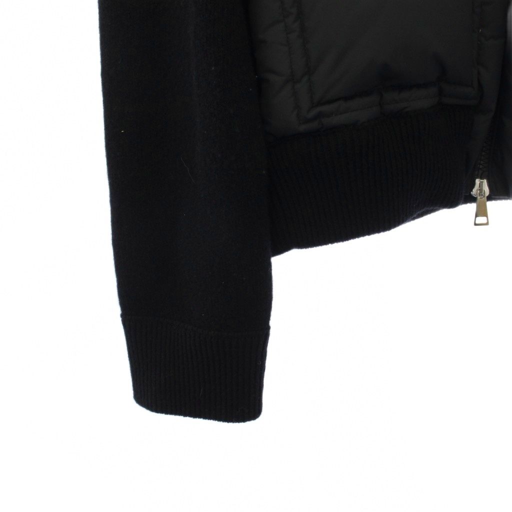 Moncler Cardigan Tricot Down Contrast Knit Long Sleeve Zip Up Black S — view 5