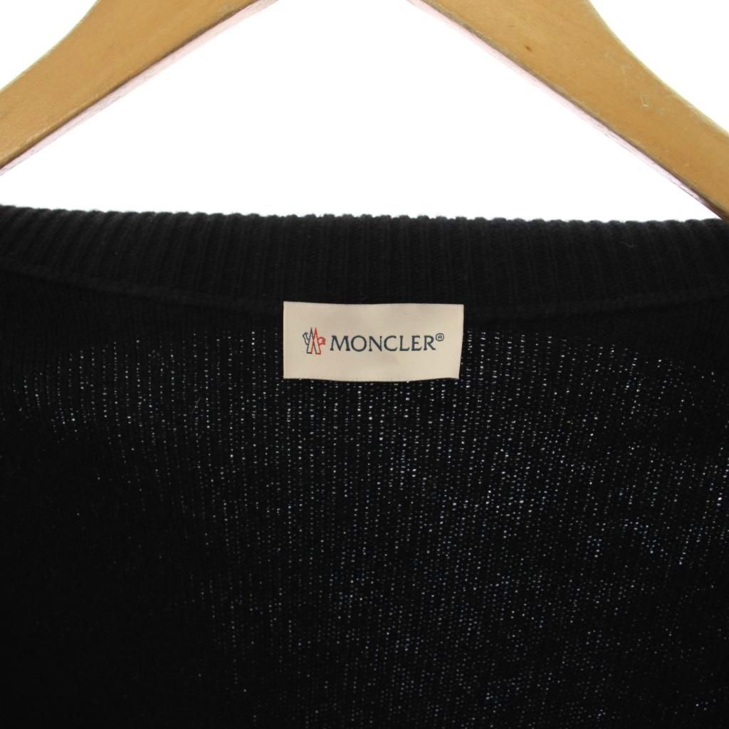 Moncler Cardigan Tricot Down Contrast Knit Long Sleeve Zip Up Black S — view 6