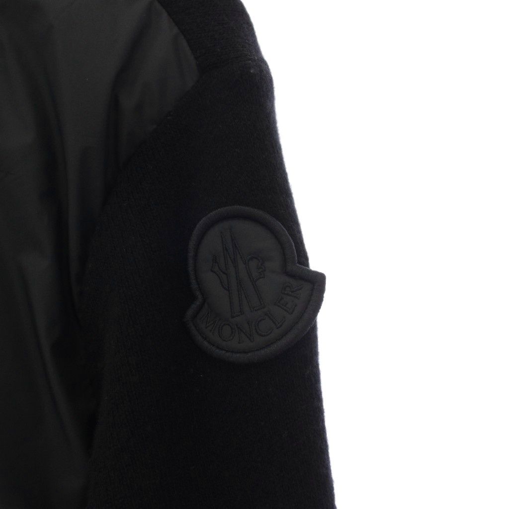 Moncler Cardigan Tricot Down Contrast Knit Long Sleeve Zip Up Black S — view 4