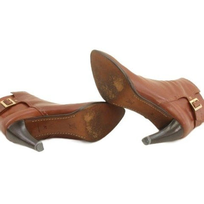 Louis Vuitton Leather Short Boots Buckle Brown — view 5