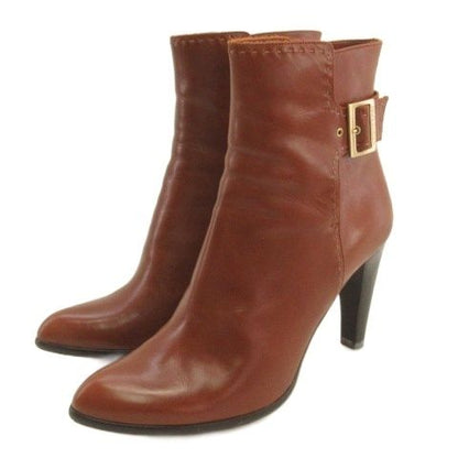 Louis Vuitton Leather Short Boots Buckle Brown