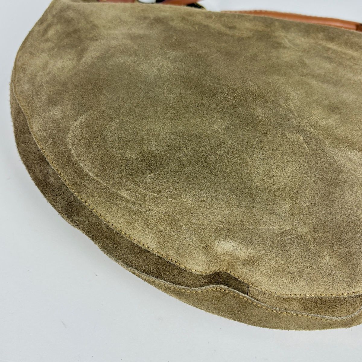 Gucci Shoulder Bag Suede Green Brown — view 4
