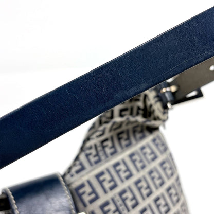 Fendi Shoulder Bag Zucchino Pattern Canvas Navy — view 6