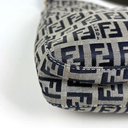 Fendi Shoulder Bag Zucchino Pattern Canvas Navy — view 3
