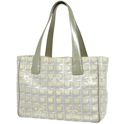 Chanel Handbag New Travel Line PM CC Logo Nylon Jacquard Gold Beige