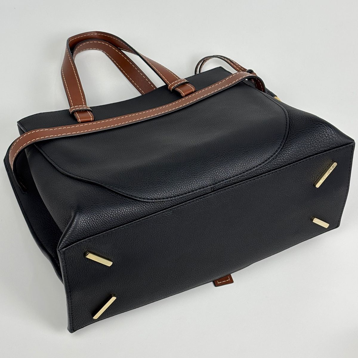 Loewe Tote Bag Gate Top Handle 2-Way Leather Black Brown — view 2