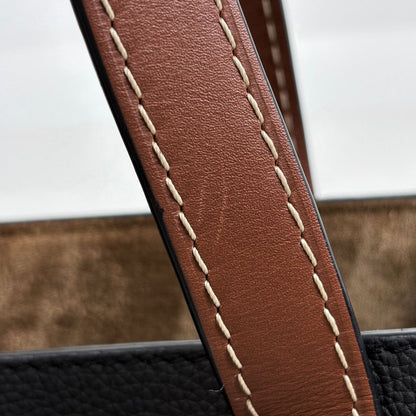 Loewe Tote Bag Gate Top Handle 2-Way Leather Black Brown — view 5