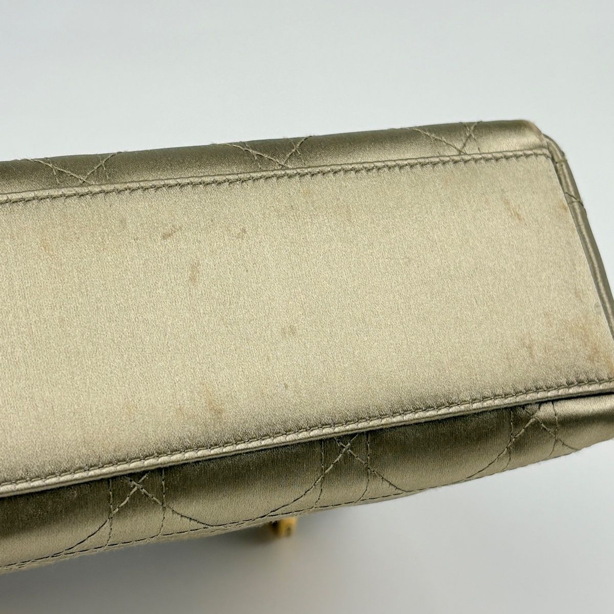 Dior Handbag Lady Cannage Mini Satin Gold — view 3