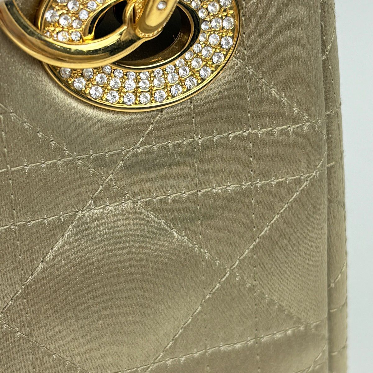 Dior Handbag Lady Cannage Mini Satin Gold — view 5