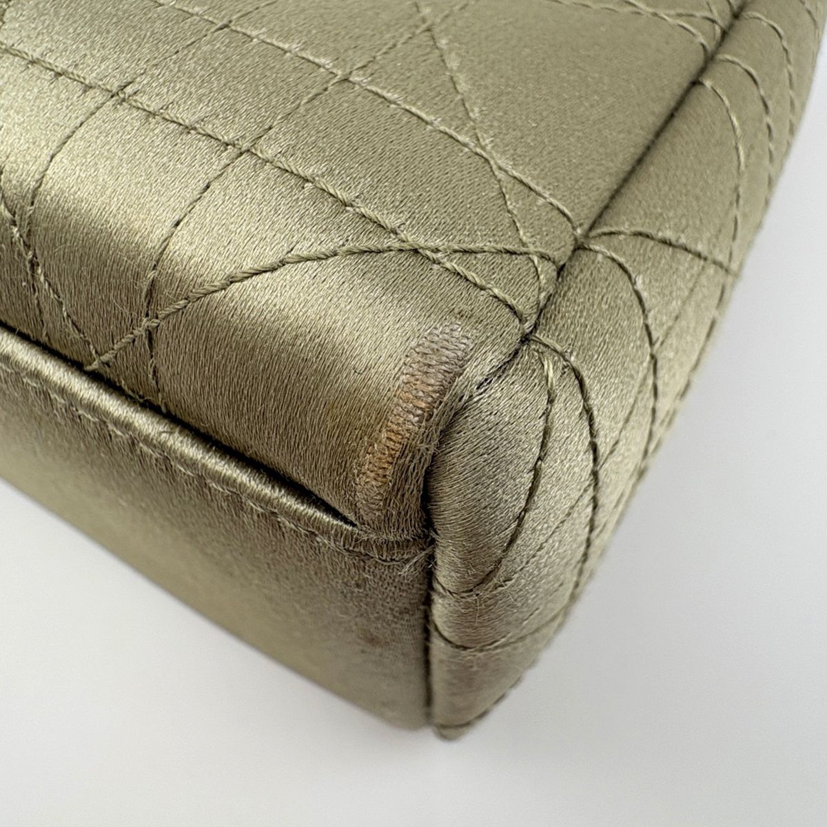 Dior Handbag Lady Cannage Mini Satin Gold — view 4