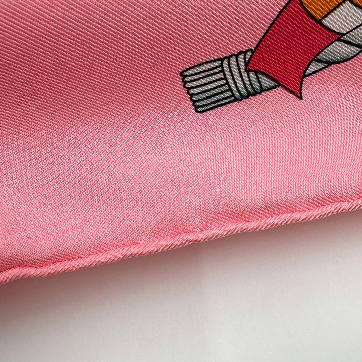 Hermes Carre 90 les Folies du Ciel Scarf Sky Madness Silk Pink Multicolor — view 4