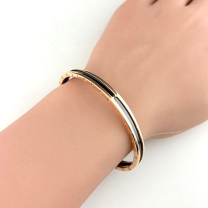 Bvlgari B.zero1 Open SM Pink Gold Stainless Steel Bracelet Bangle 750 SS — view 3