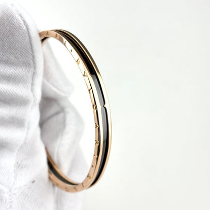 Bvlgari B.zero1 Open SM Pink Gold Stainless Steel Bracelet Bangle 750 SS — view 2