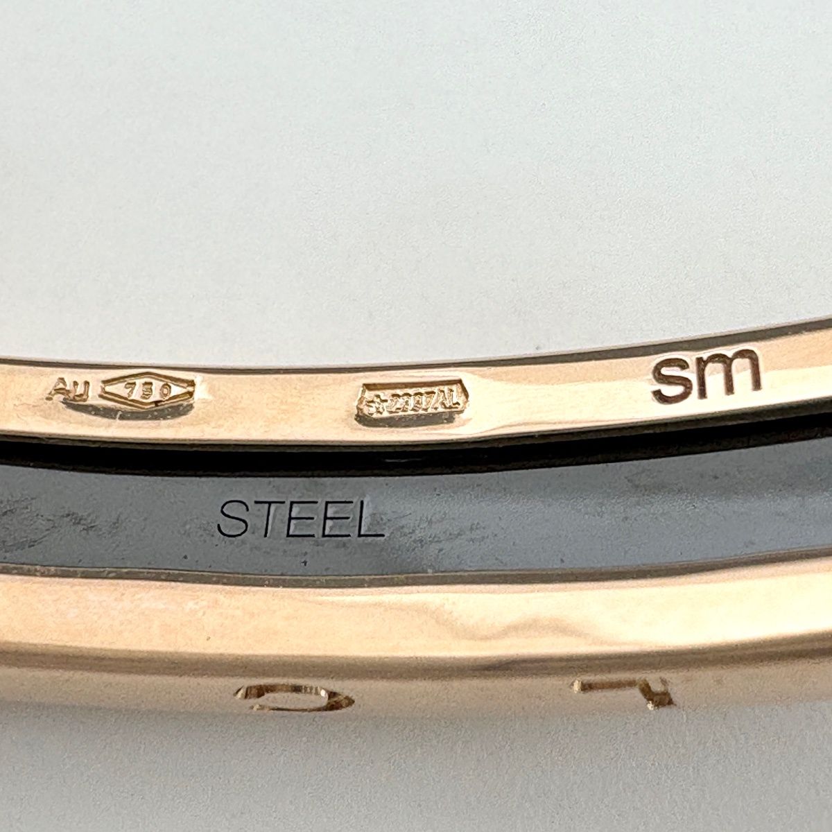 Bvlgari B.zero1 Open SM Pink Gold Stainless Steel Bracelet Bangle 750 SS — view 4