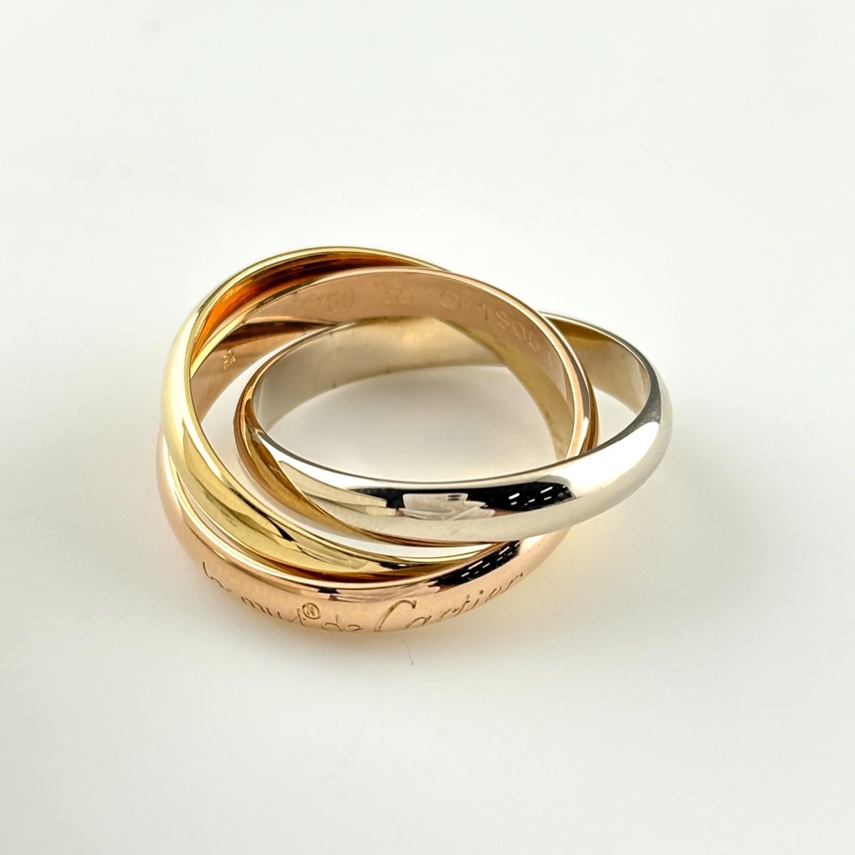 Cartier Trinity Yellow Gold Pink White Ring Three Color — view 2