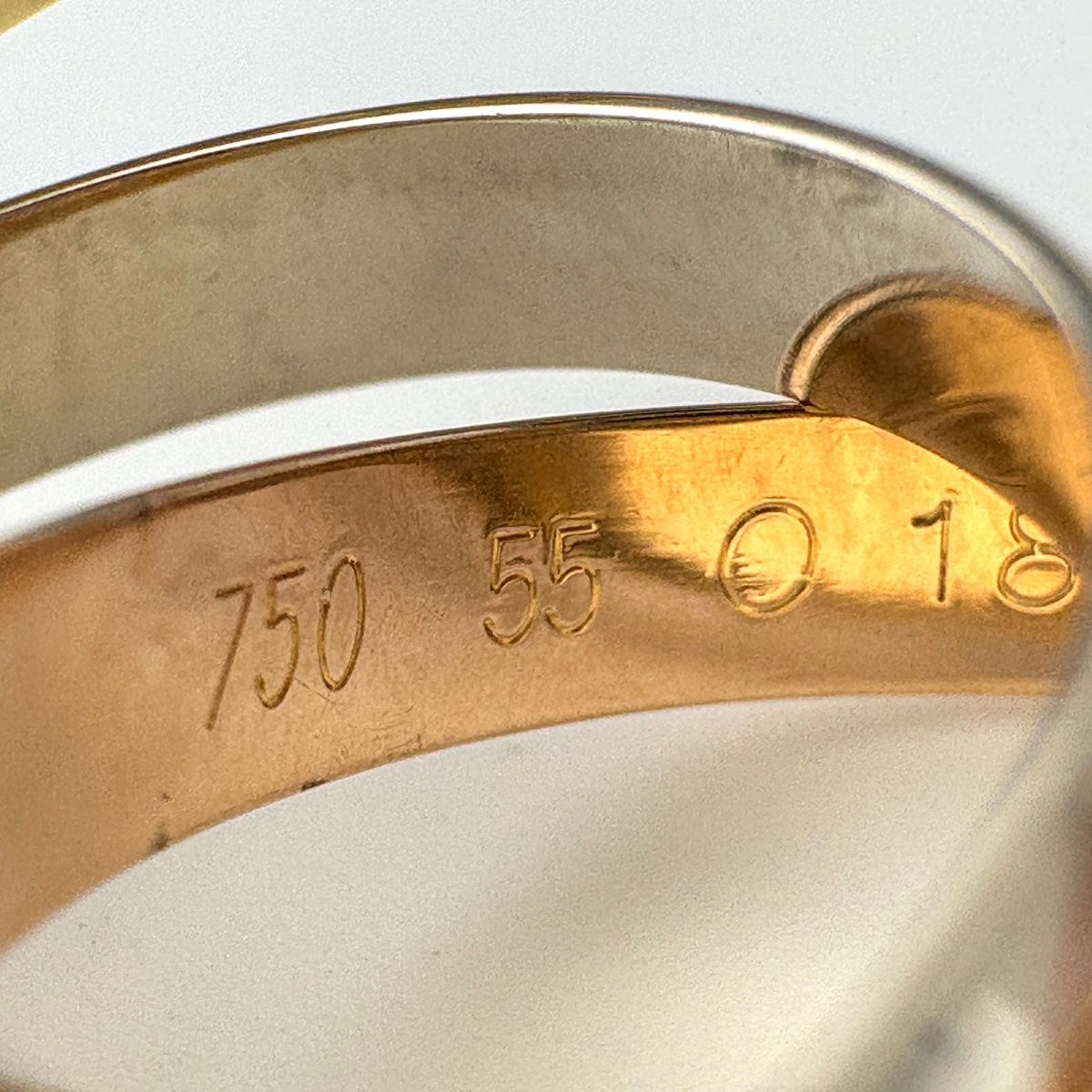 Cartier Trinity Yellow Gold Pink White Ring Three Color — view 6