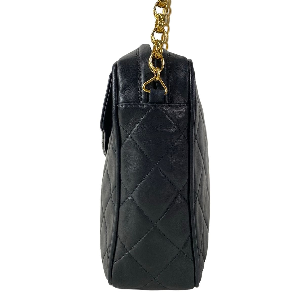 Chanel Shoulder Bag Quilted Black Bijou Chain Gold Tassel Lambskin — view 4