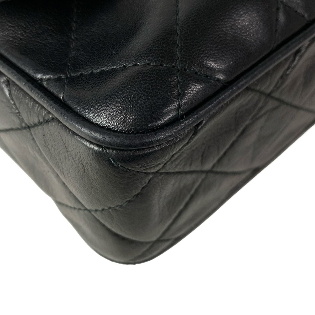 Chanel Shoulder Bag Quilted Black Bijou Chain Gold Tassel Lambskin — view 7