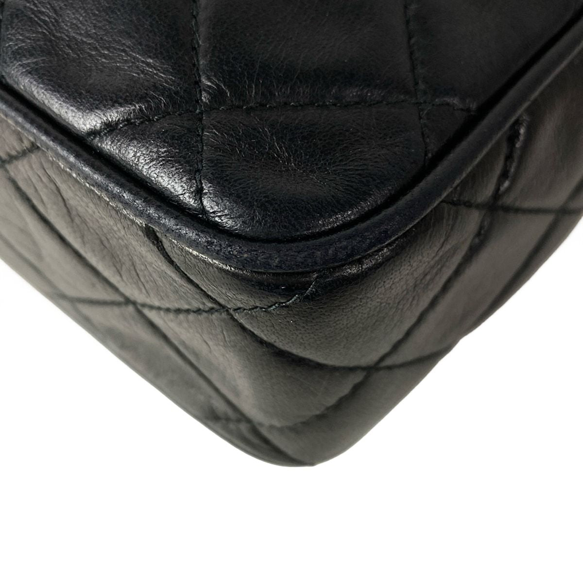 Chanel Shoulder Bag Quilted Black Bijou Chain Gold Tassel Lambskin — view 8
