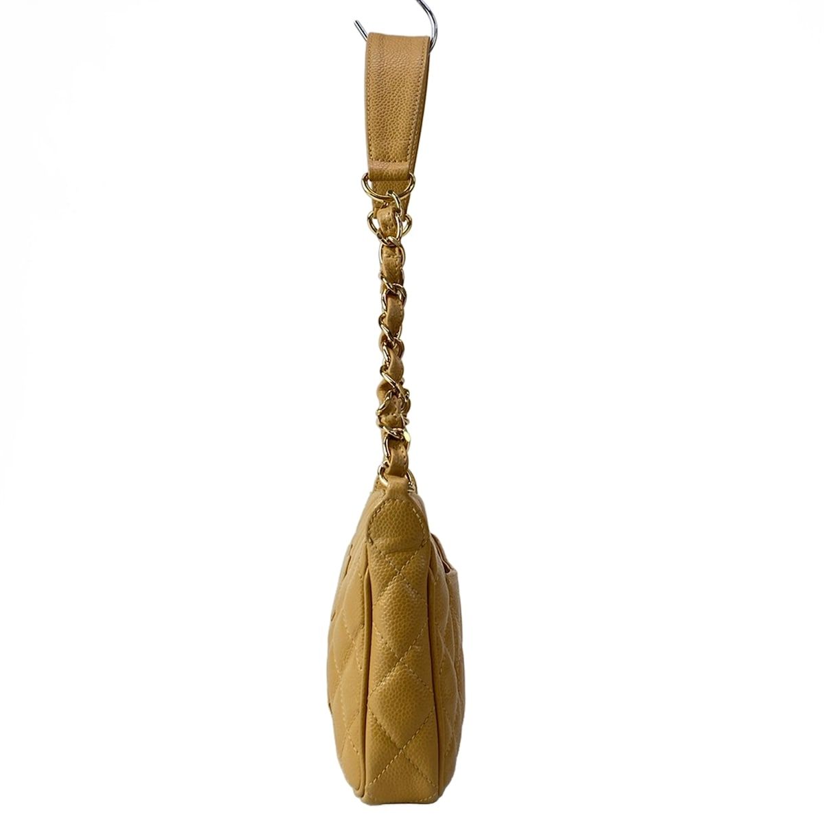 Chanel Shoulder Bag Quilted Light Brown Chain Gold — view 4