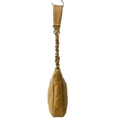 Chanel Shoulder Bag Quilted Light Brown Chain Gold — view 4