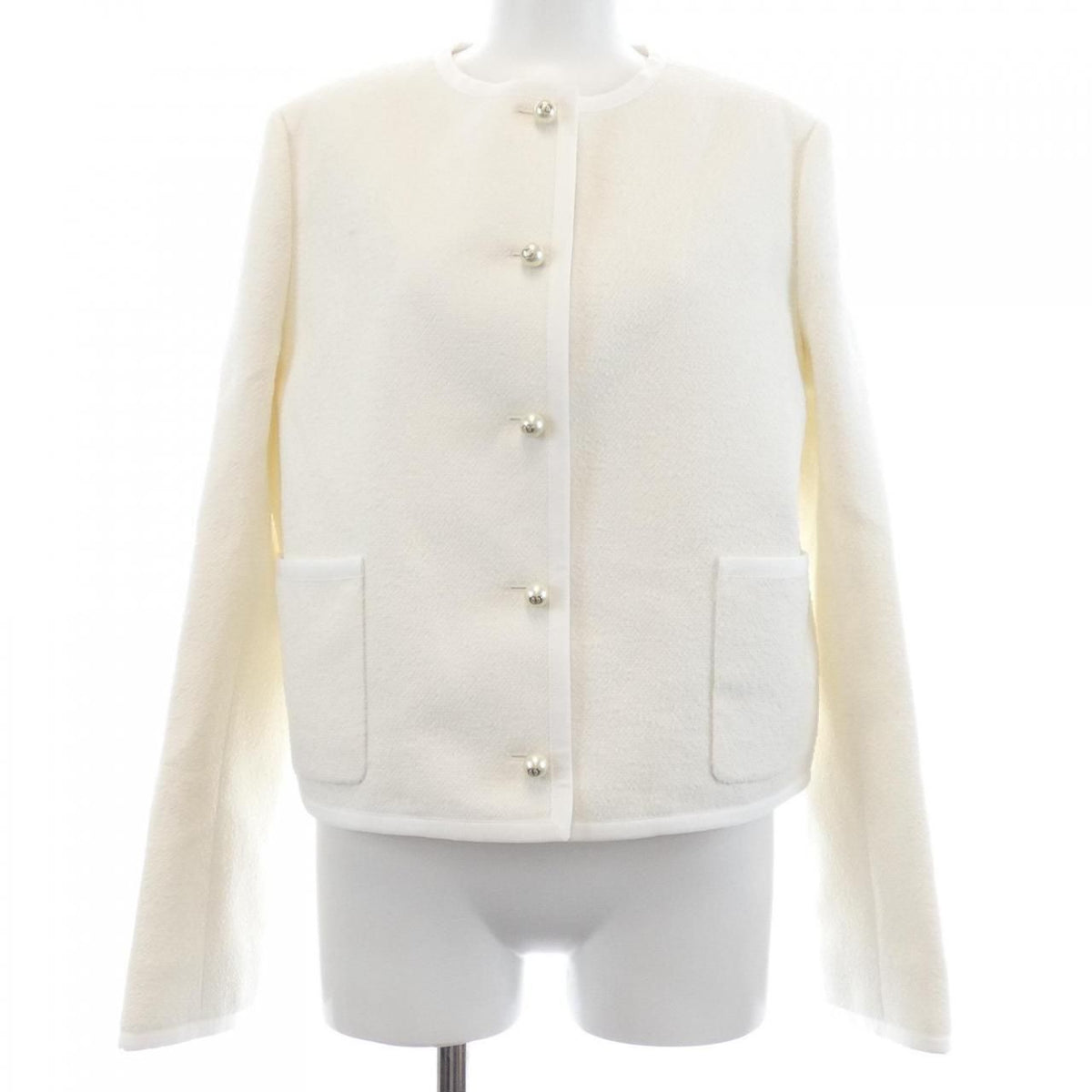 Dior Collarless Jacket White