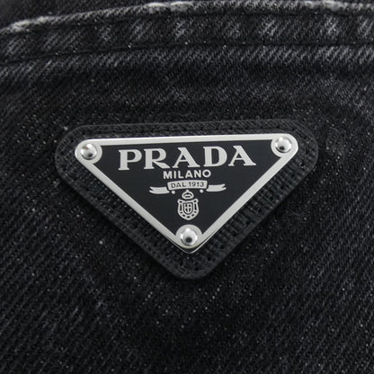Prada Triangle Logo Denim Long Skirt — view 7