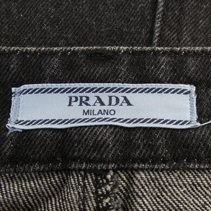 Prada Triangle Logo Denim Long Skirt — view 4