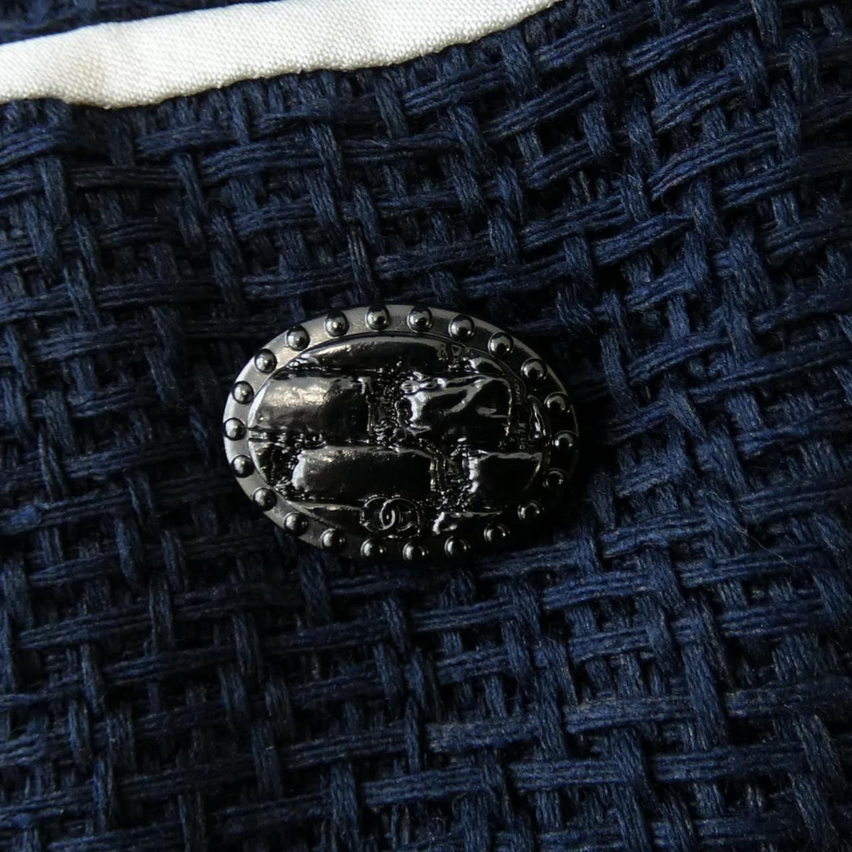 Chanel Collarless Jacket Navy — view 7