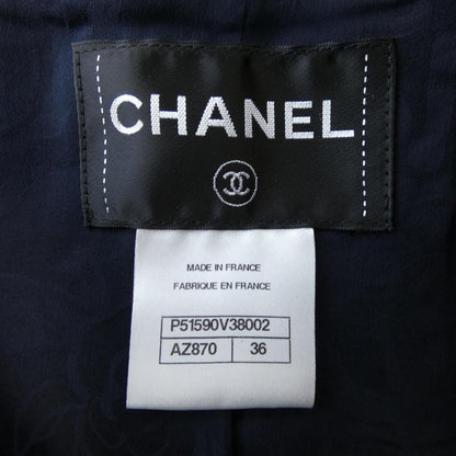 Chanel Collarless Jacket Navy — view 4