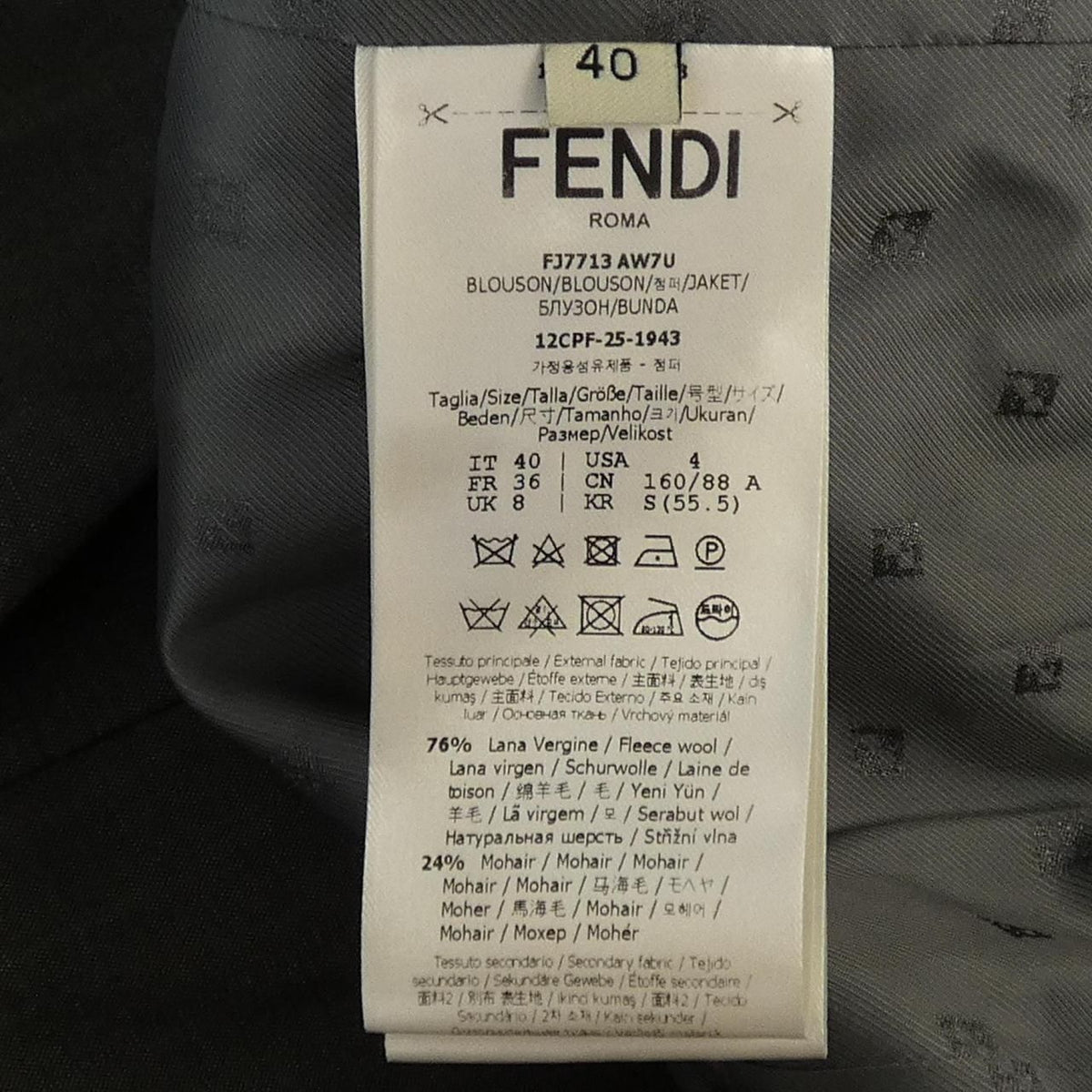Fendi Jacket Gray — view 3