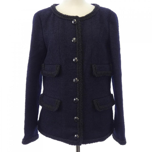 Chanel Collarless Jacket Navy