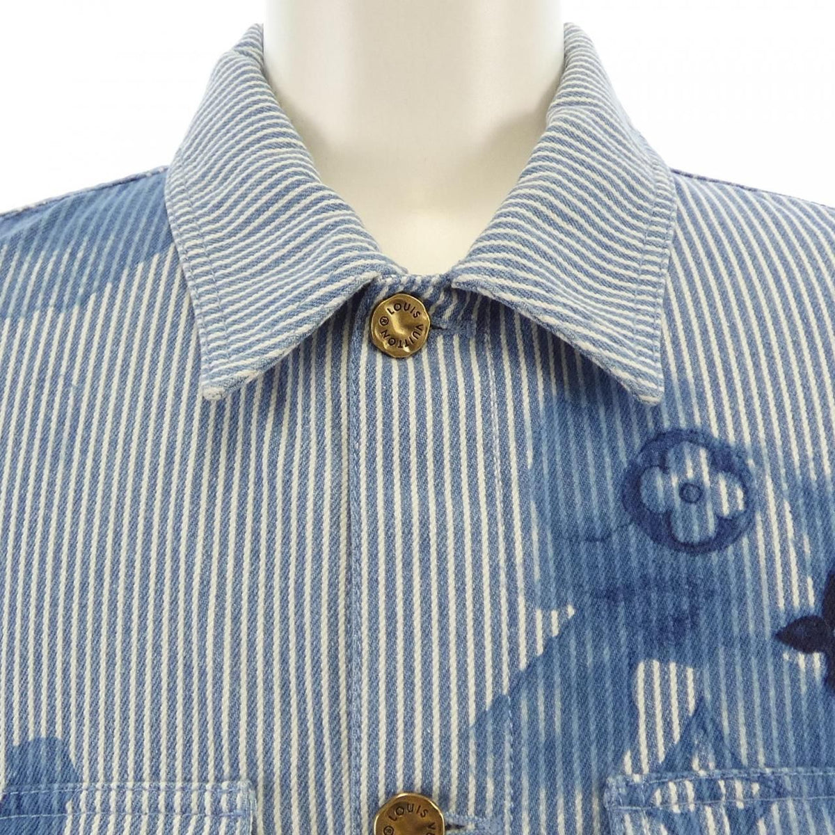 Louis Vuitton Stripe Monogram Workwear Denim Jacket — view 5