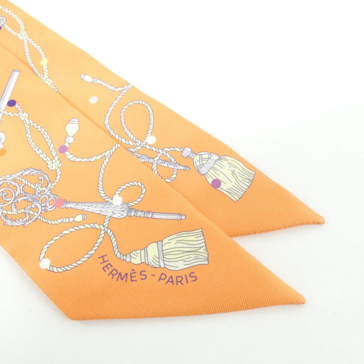 Hermes les Cles a Pois Twilly Scarf — view 2