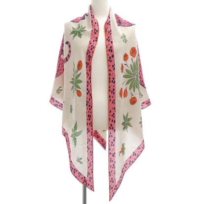 Hermes les Leopards Triangle Jean Shawl Scarf