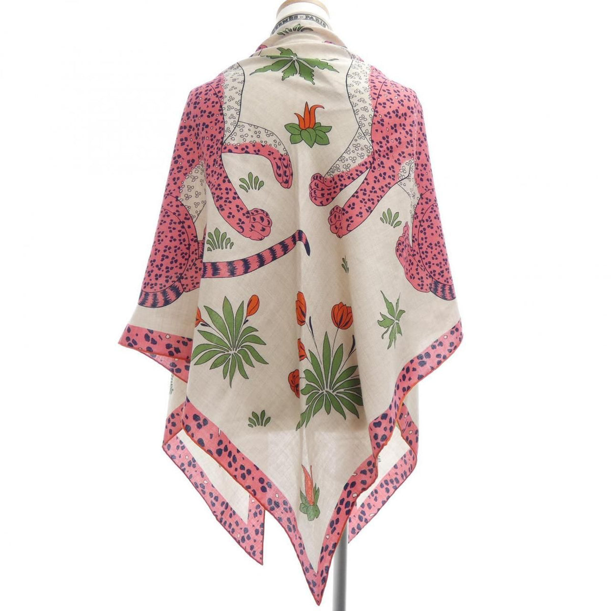 Hermes les Leopards Triangle Jean Shawl Scarf — view 2