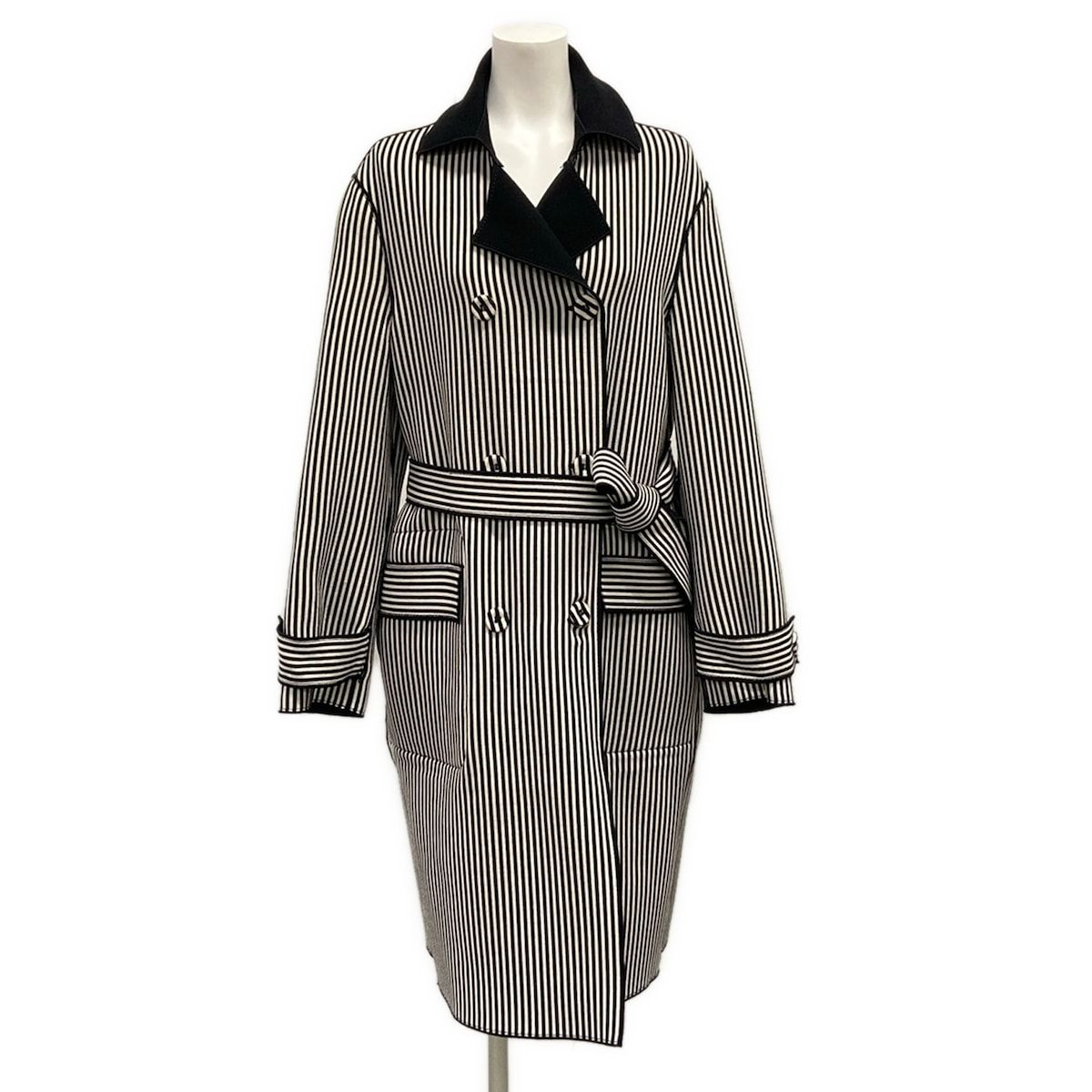 Bottega Veneta Coat S Black Reversible Wool 38 — view 3