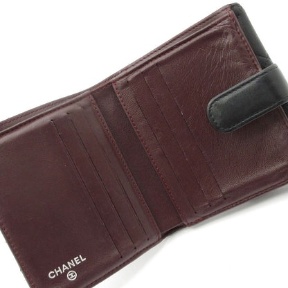 Chanel Snap Wallet Quilted Black Silver CC Logo Lambskin — view 3