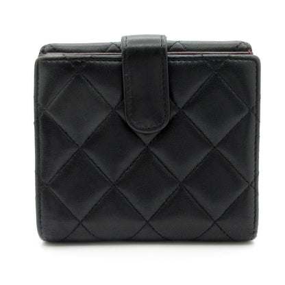 Chanel Snap Wallet Quilted Black Silver CC Logo Lambskin — view 2