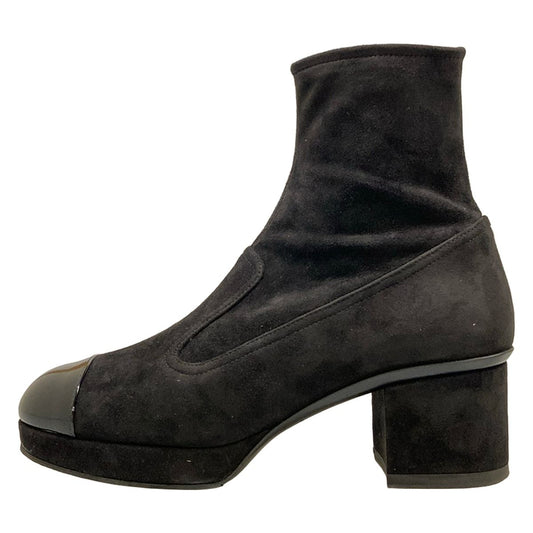 Chanel Short Boots Ankle Black CC Logo