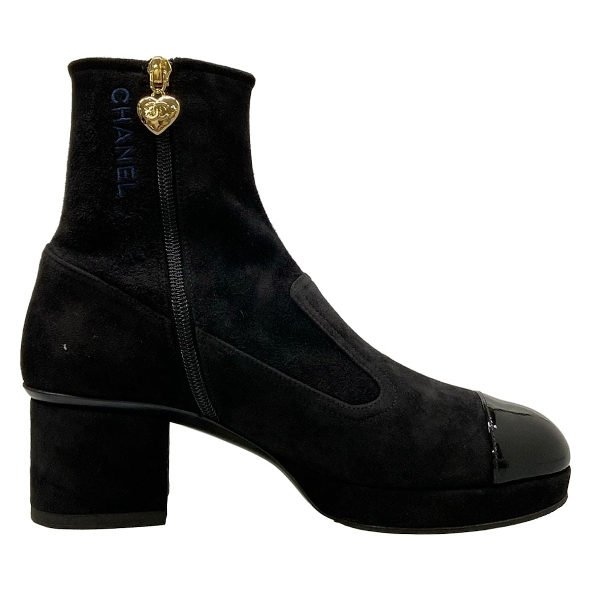 Chanel Short Boots Ankle Black CC Logo — view 2