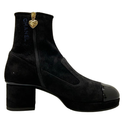 Chanel Short Boots Ankle Black CC Logo — view 2