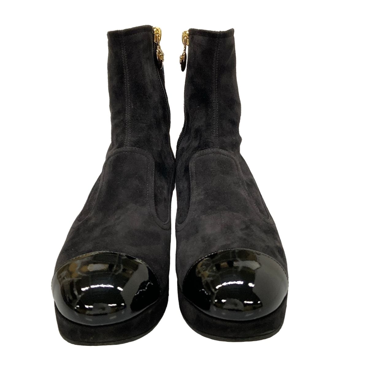 Chanel Short Boots Ankle Black CC Logo — view 5