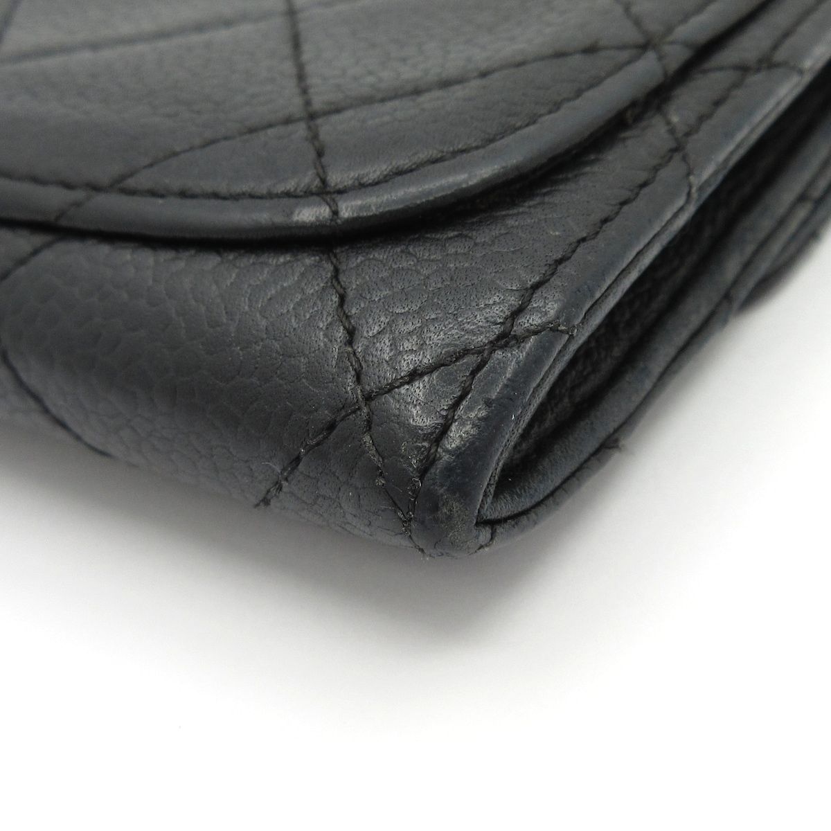 Chanel Coin Purse Quilted Black Silver — view 6