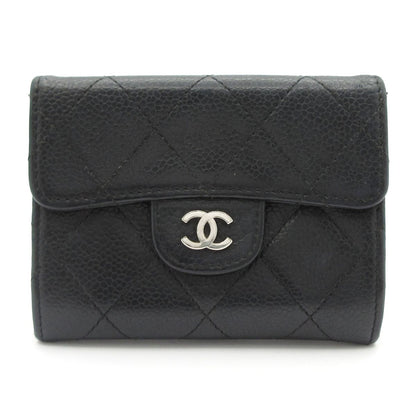 Chanel Coin Purse Quilted Black Silver