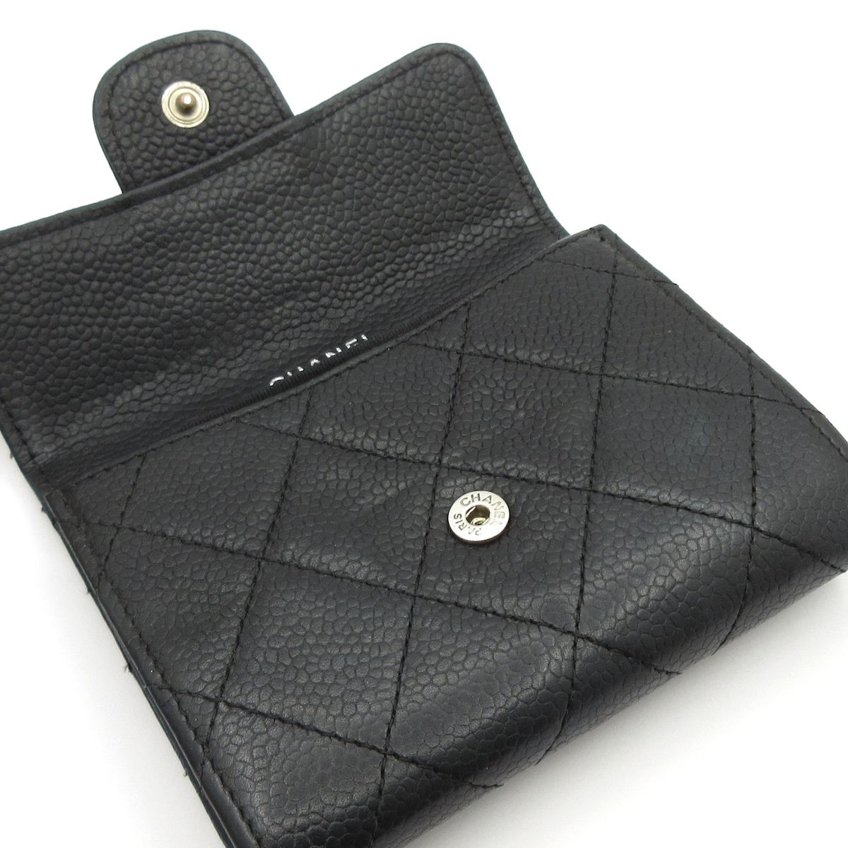 Chanel Coin Purse Quilted Black Silver — view 3